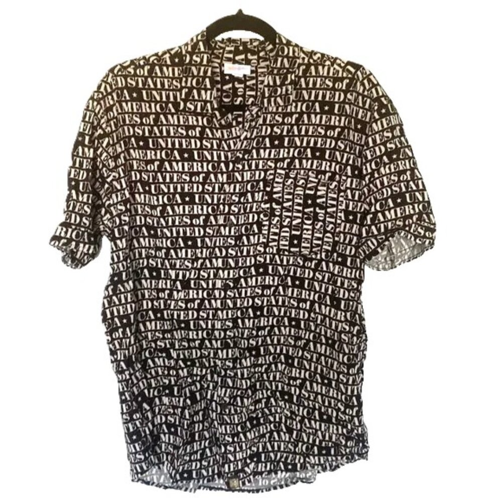 Mens Patriotic Dress Shirt‎ Medium United States Of America Logo LuLaRoe Michael